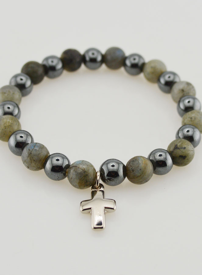 Bracelet en Pierres Naturelles - Hématite & Labradorite (pic 2)