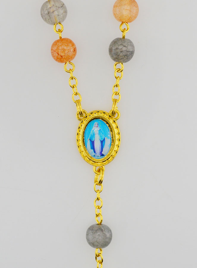 Chapelet Perles de Verre Multicolore - Miraculeuse (pic 4)