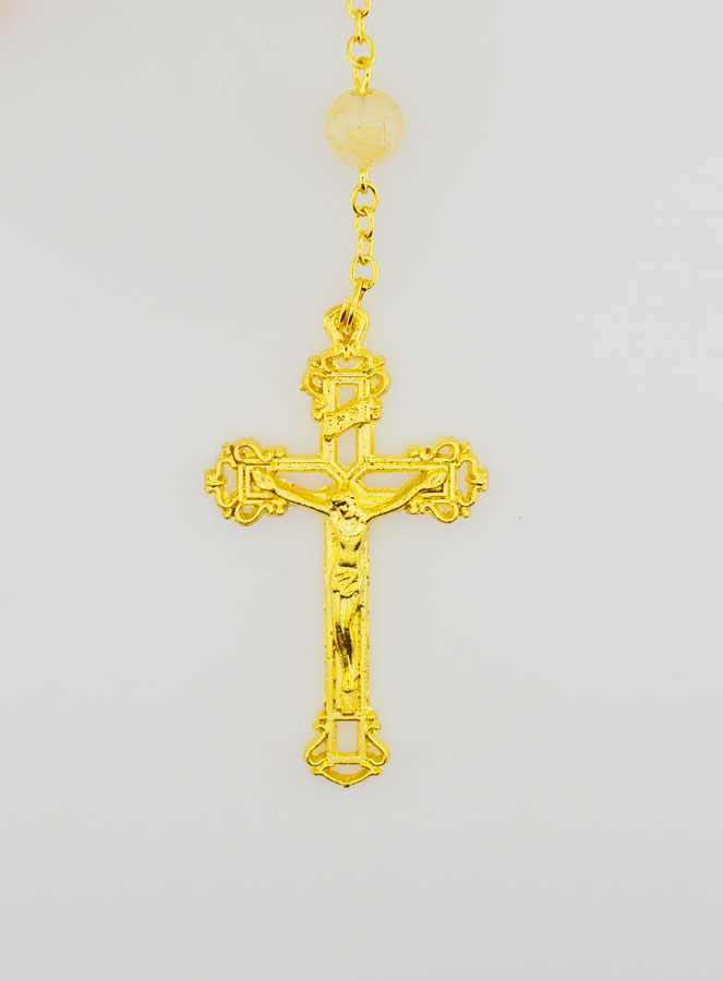 Chapelet Vierge Miraculeuse Grains en Verre - Orange (pic 3)