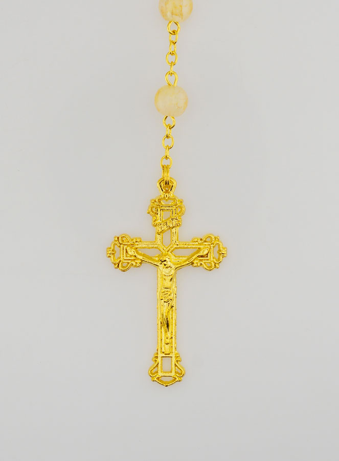 Chapelet Perles de Verre Orange - Miraculeuse (pic 3)