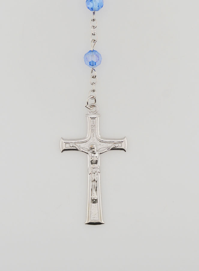 Chapelet Perles Facettées Bleues - Miraculeuse (pic 3)