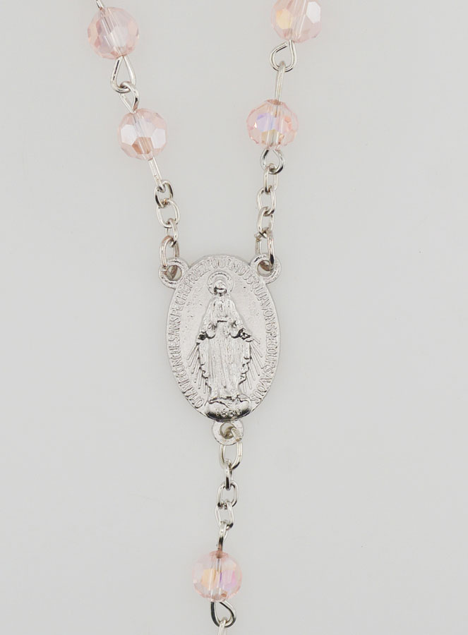 Chapelet Perles Facettées Roses - Miraculeuse (pic 4)