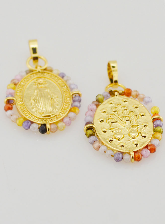 Médaille Miraculeuse Perlée - 22mm (pic 2)