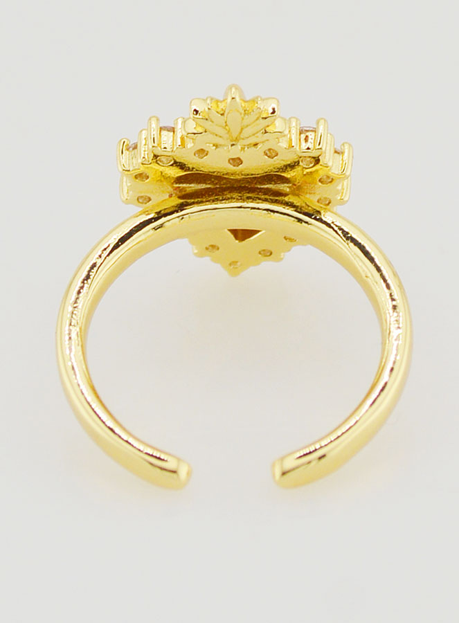 Bague Ex Voto Ajustable Laiton Doré & Strass (pic 4)