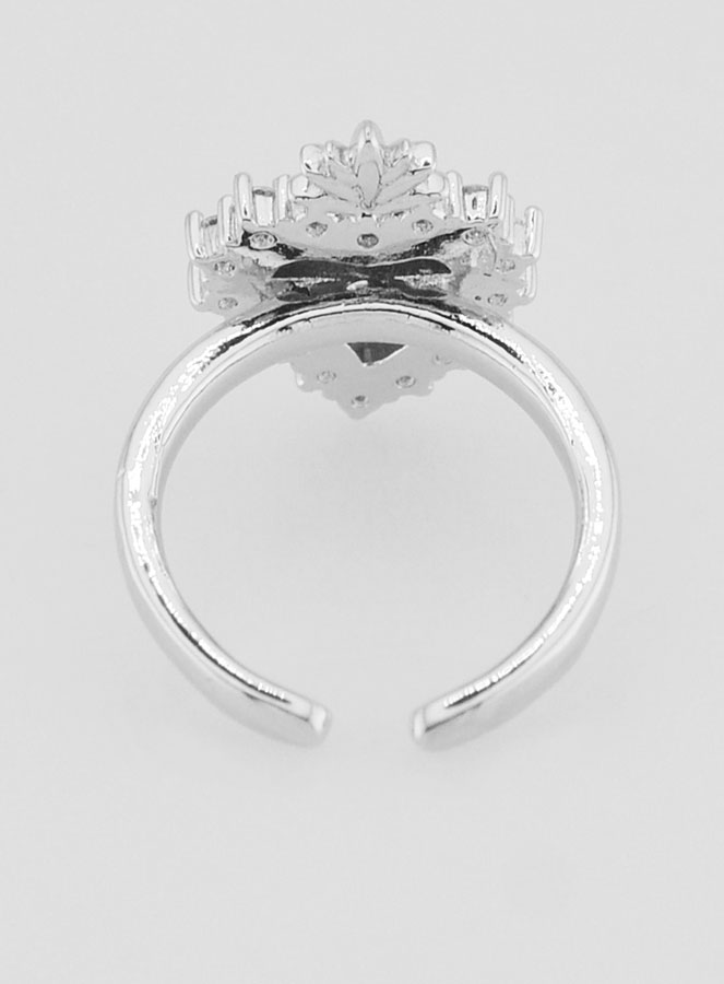 Bague Ex Voto Ajustable Laiton Argenté & Strass (pic 4)