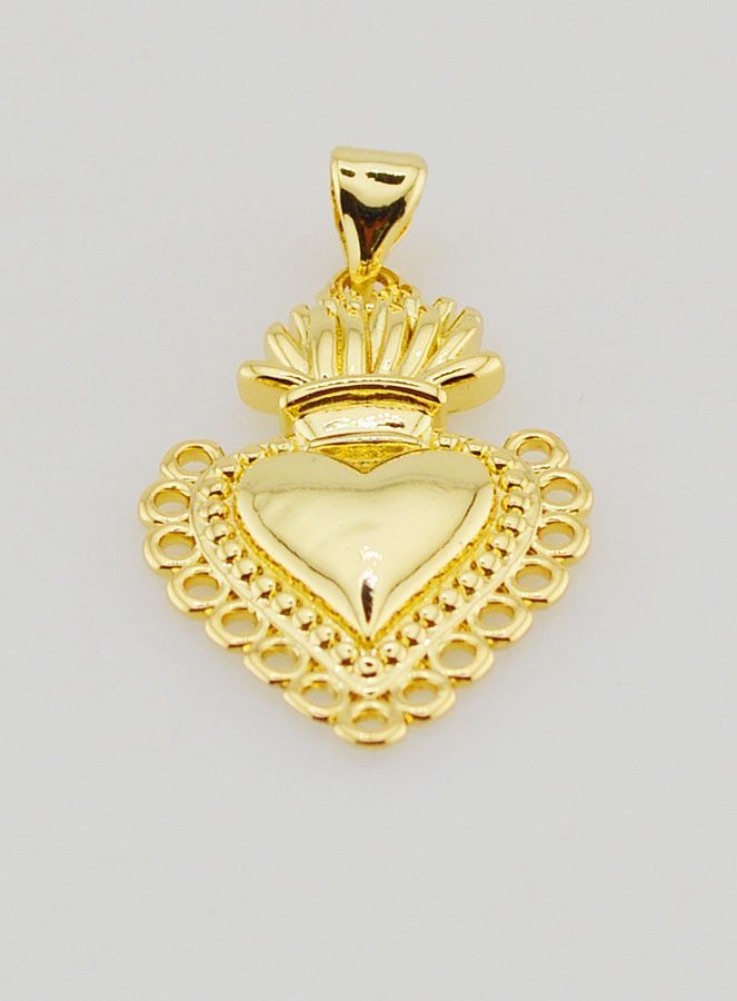 Pendentif Ex-Voto en Laiton Doré - 26mm (pic 2)