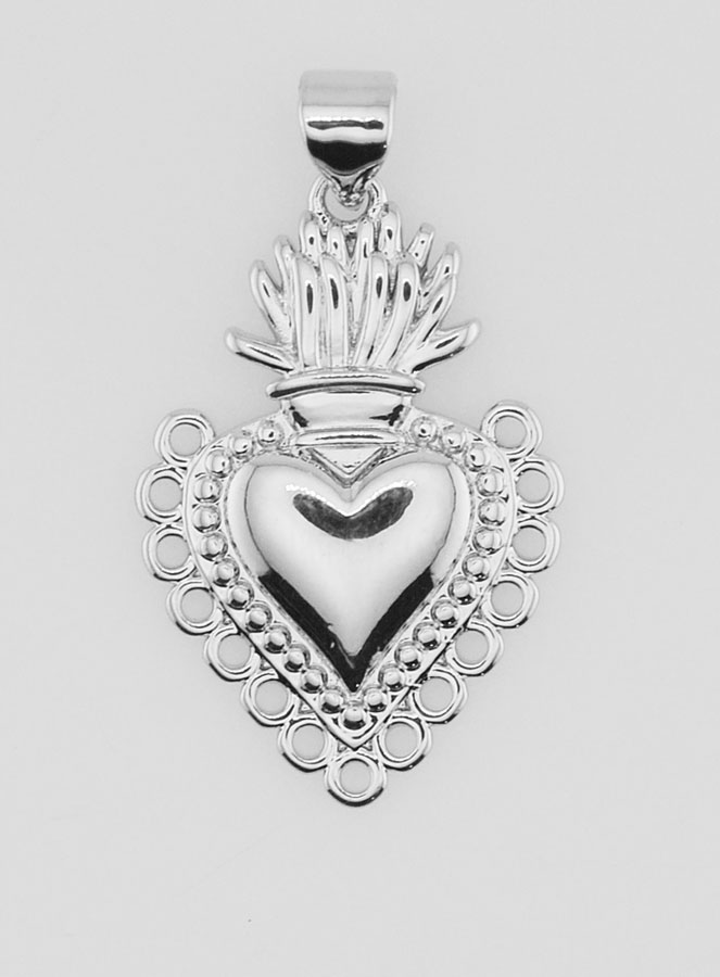 Pendentif Ex-Voto en Laiton Argenté - 25mm (pic 1)