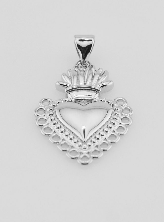 Pendentif Ex-Voto en Laiton Argenté - 25mm (pic 2)