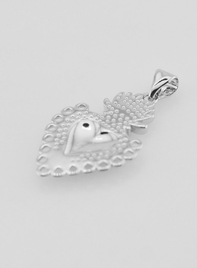 Pendentif Ex-Voto en Laiton Argenté - 25mm (pic 4)