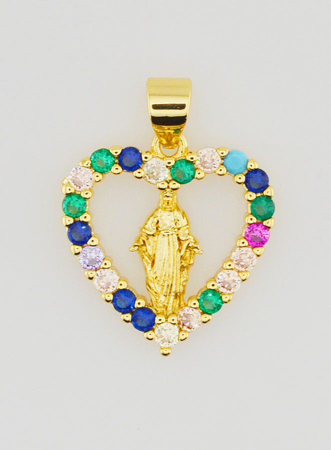 Pendentif Coeur Coloré - Marie Miraculeuse (pic 1)
