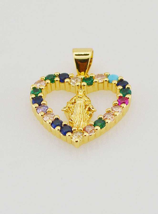 Pendentif Coeur Coloré - Marie Miraculeuse (pic 2)