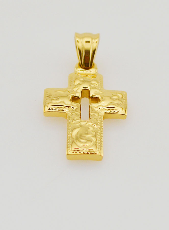Pendentif Croix Ajourée en Inox -  25mm (pic 2)