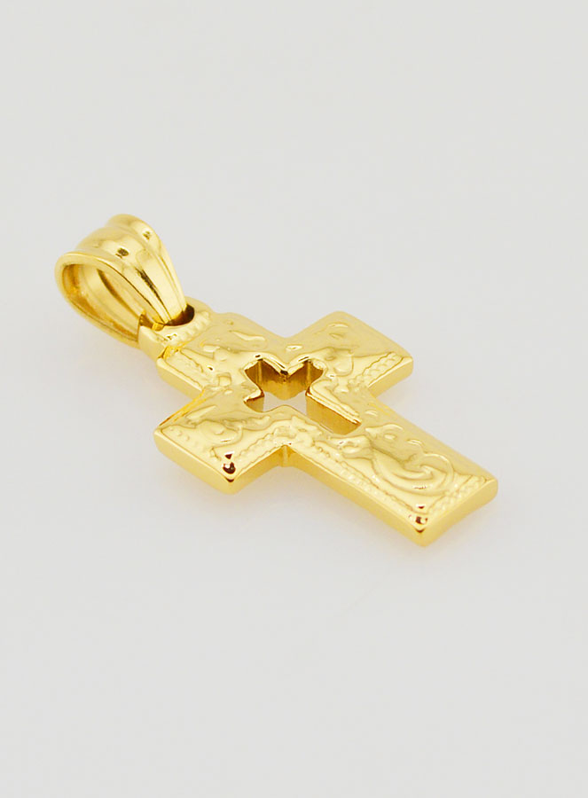 Pendentif Croix Ajourée en Inox -  25mm (pic 3)
