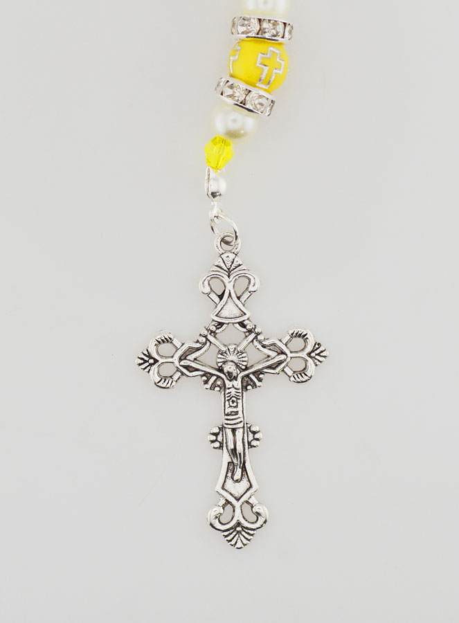 Chapelet Ouvrant Vierge Marie - Perles Jaunes (pic 3)