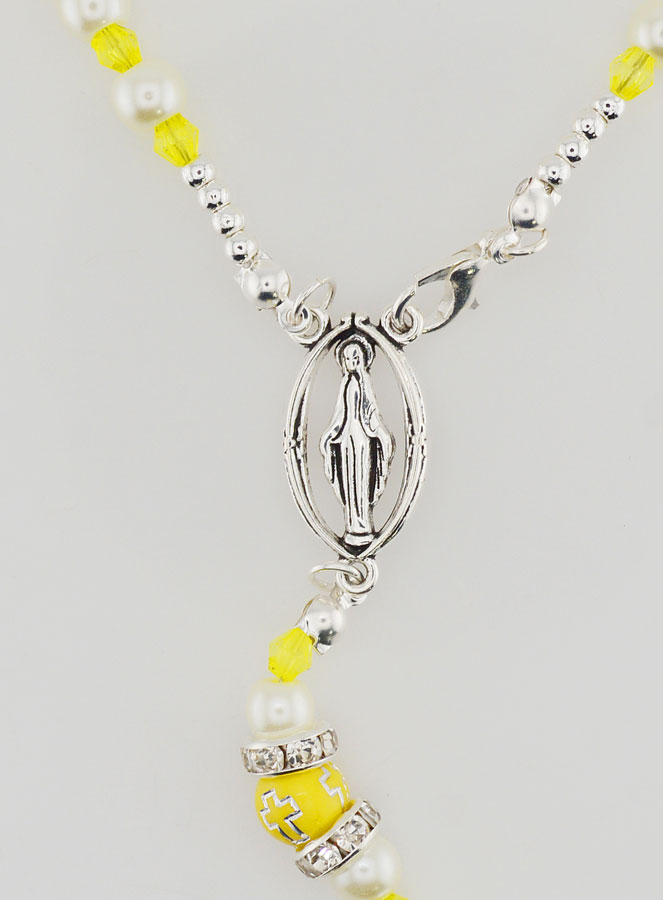 Chapelet Ouvrant Vierge Marie - Perles Jaunes (pic 4)