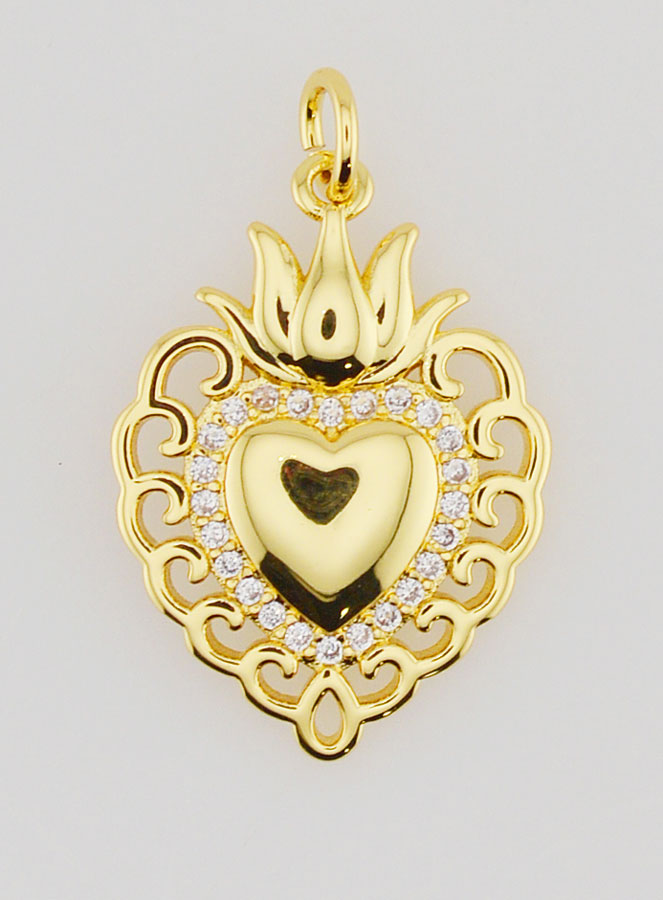 Pendentif Ex-Voto en Laiton Doré - 22mm (pic 1)