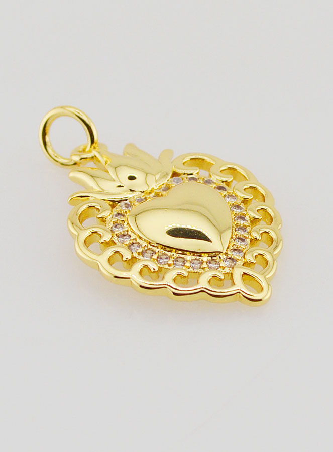 Pendentif Ex-Voto en Laiton Doré - 22mm (pic 3)