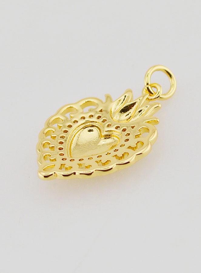 Pendentif Ex-Voto en Laiton Doré - 22mm (pic 4)