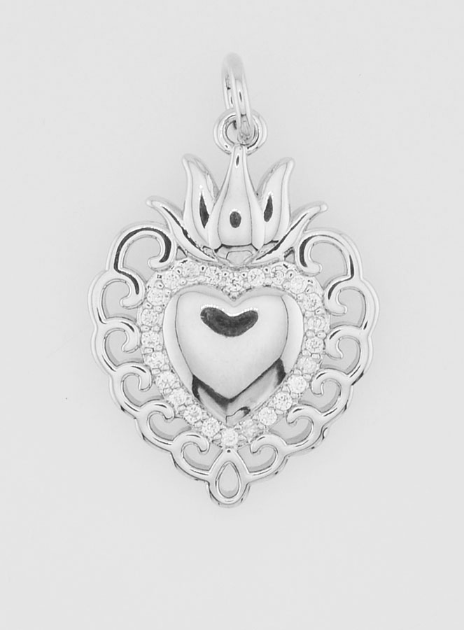 Pendentif Ex-Voto en Laiton Argenté - 22mm (pic 1)