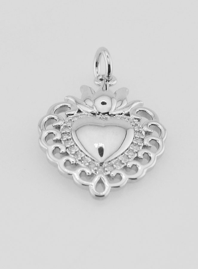 Pendentif Ex-Voto en Laiton Argenté - 22mm (pic 2)