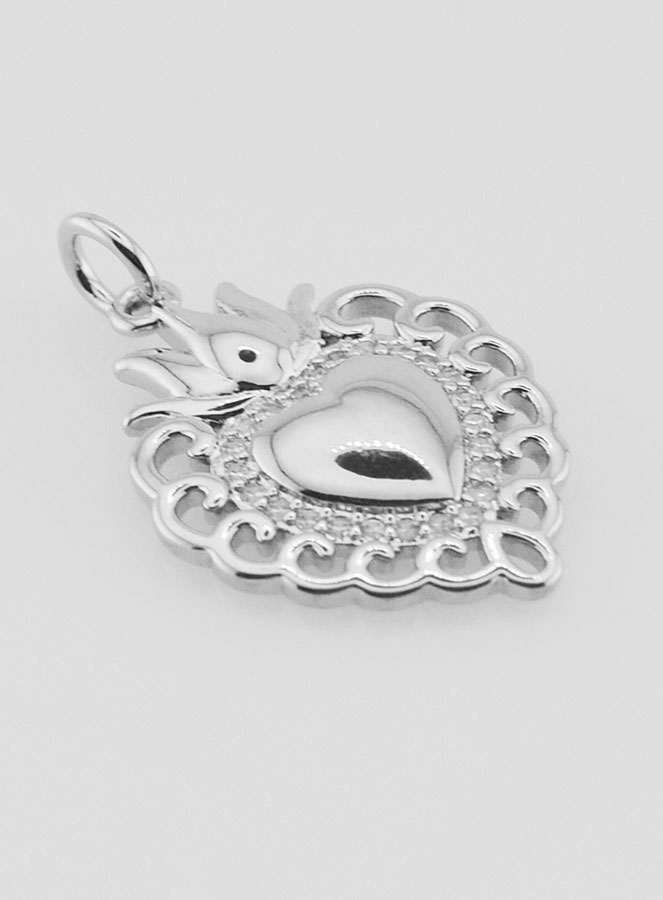 Pendentif Ex-Voto en Laiton Argenté - 22mm (pic 3)