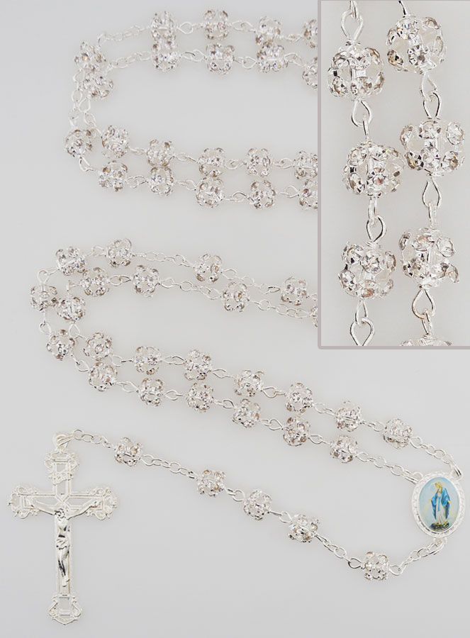 Chapelet Vierge Miraculeuse Grains Strass (pic 1)