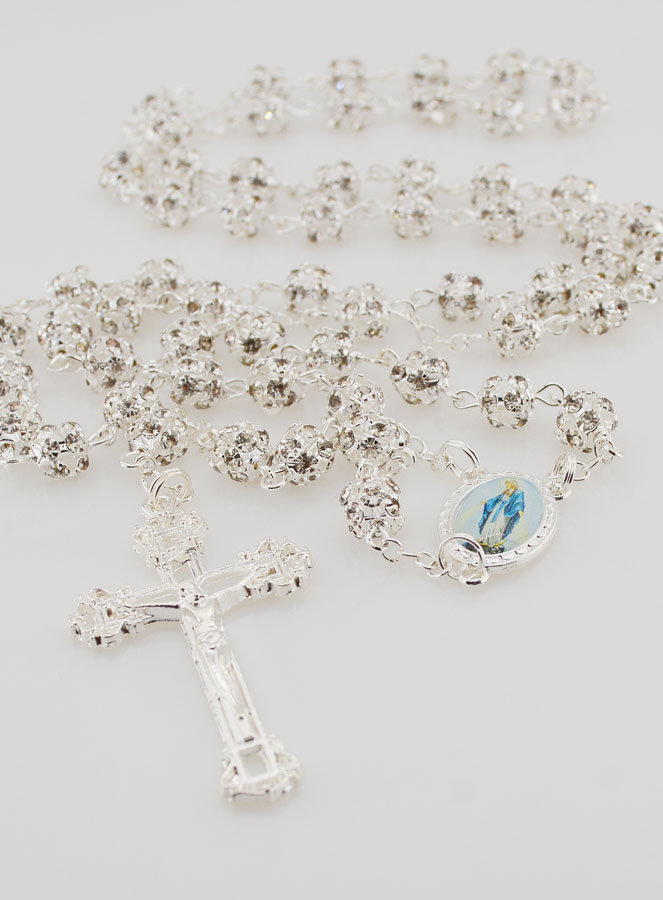 Chapelet Vierge Miraculeuse Grains Strass (pic 2)