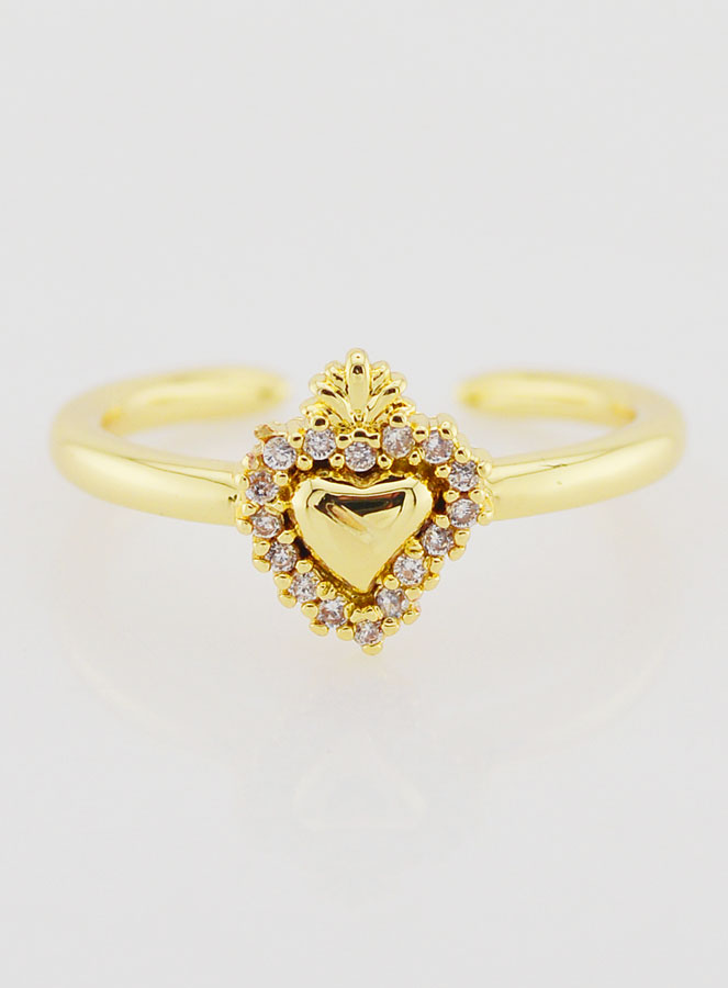 Bague Ex Voto Ajustable Laiton Doré & Pierres (pic 1)