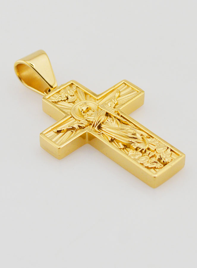 Croix du Pèlerin en Inox Doré - 35mm (pic 3)