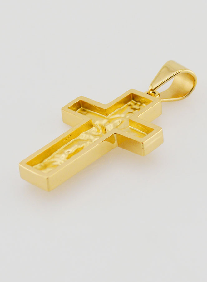 Croix du Pèlerin en Inox Doré - 35mm (pic 4)
