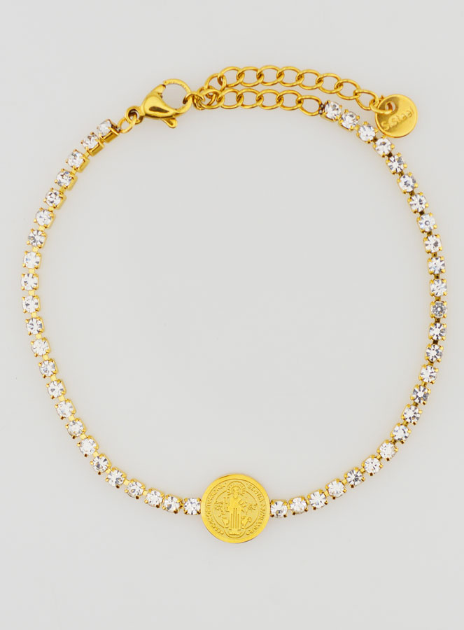 Bracelet de Saint Benoît en Inox Doré (pic 1)
