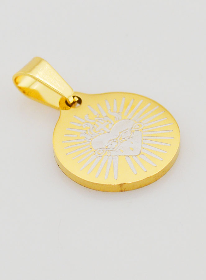 Médaille Ex Voto en Inox Doré - 15mm (pic 3)