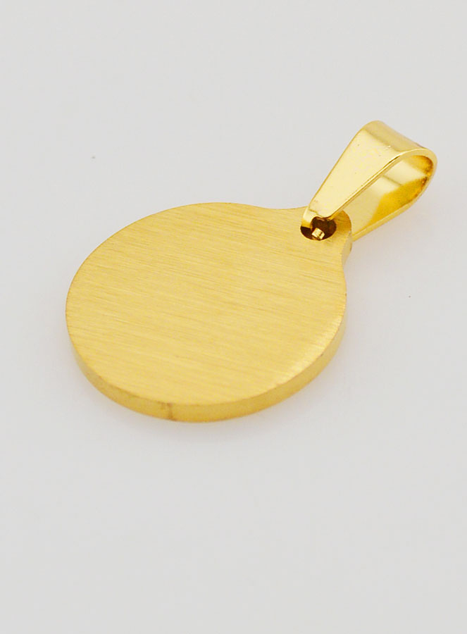 Médaille Ex Voto en Inox Doré - 15mm (pic 4)