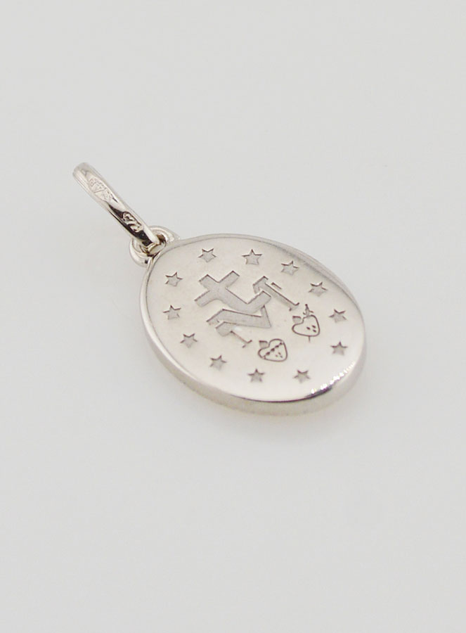 Médaille Miraculeuse Argent & Émail Blanc (pic 4)