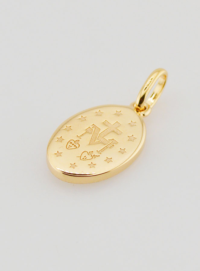 Médaille Miraculeuse Plaqué Or & Émail Blanc (pic 4)