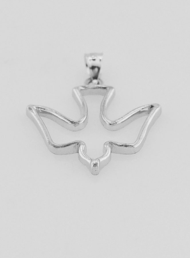 Pendentif Colombe de l'Esprit Saint en Argent - 18mm (pic 2)