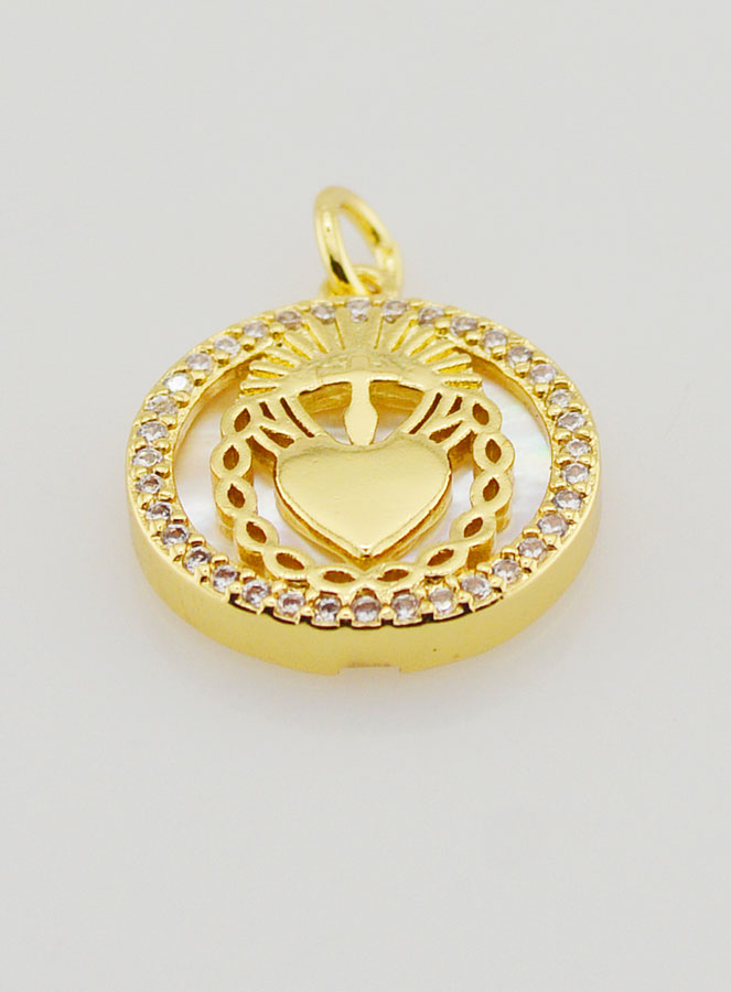 Médaille Ex Voto Nacre & Brillants - 16mm (pic 2)