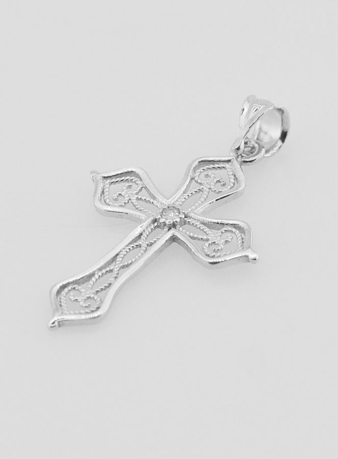 Pendentif Croix Ajourée Arabesques - 20mm (pic 4)