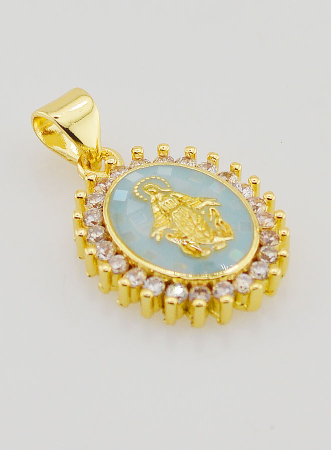 Médaille Vierge Miraculeuse Bleu - 17mm (pic 3)
