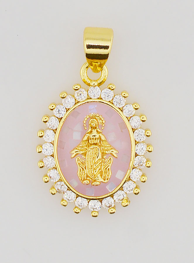 Médaille Vierge Miraculeuse Rose - 17mm (pic 1)