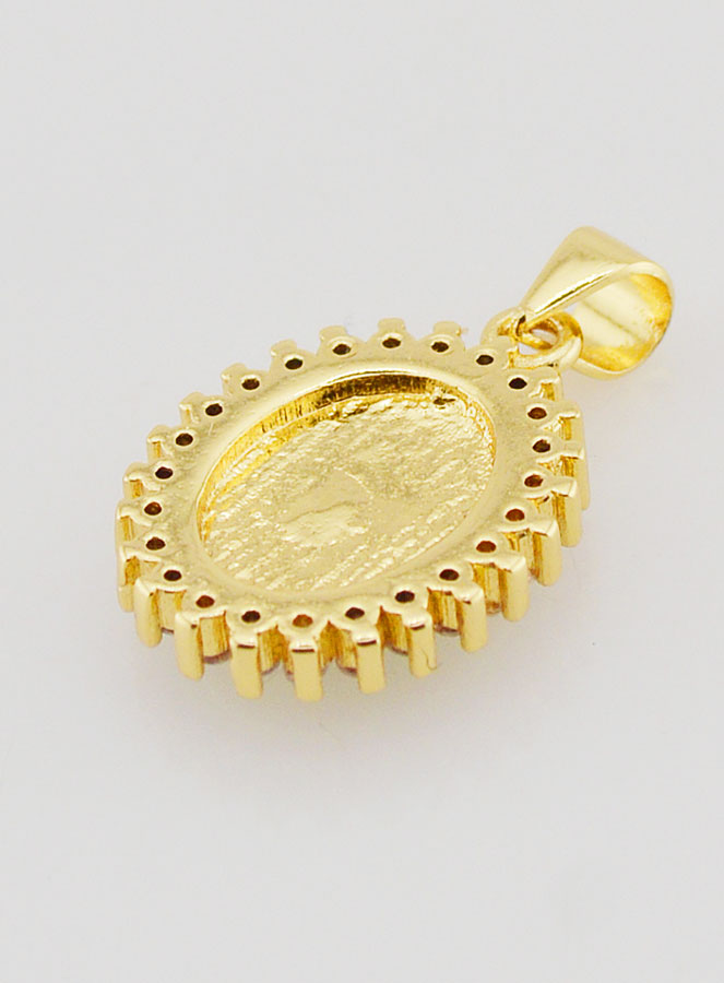 Médaille Vierge Miraculeuse Vert - 17mm (pic 4)