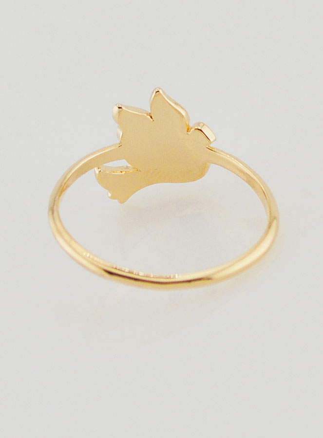 Bague Colombe de la Paix en Plaqué Or - T54 (pic 4)
