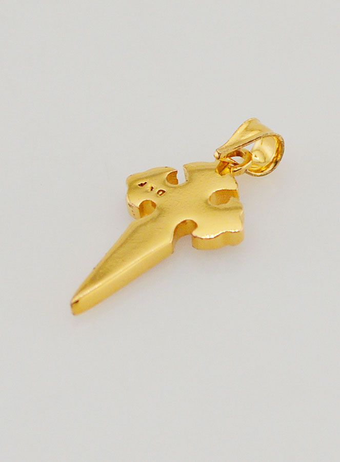 Croix de Saint Jacques en Plaqué Or & Émail - 17mm (pic 4)