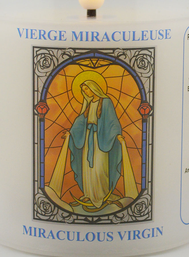 Bougie d'Église à Piles - Vierge Miraculeuse (pic 3)