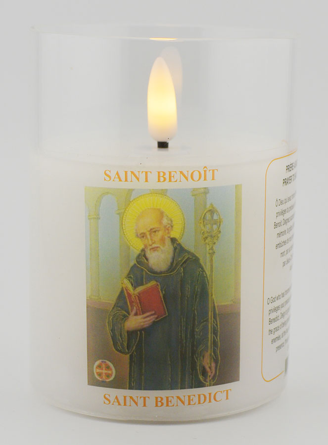 Veilleuse LED - Prière de Saint Benoît (pic 1)