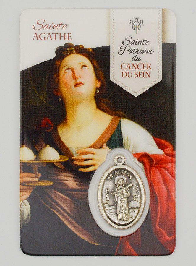 Carte de Prière et Médaille - Sainte Agathe (pic 3)