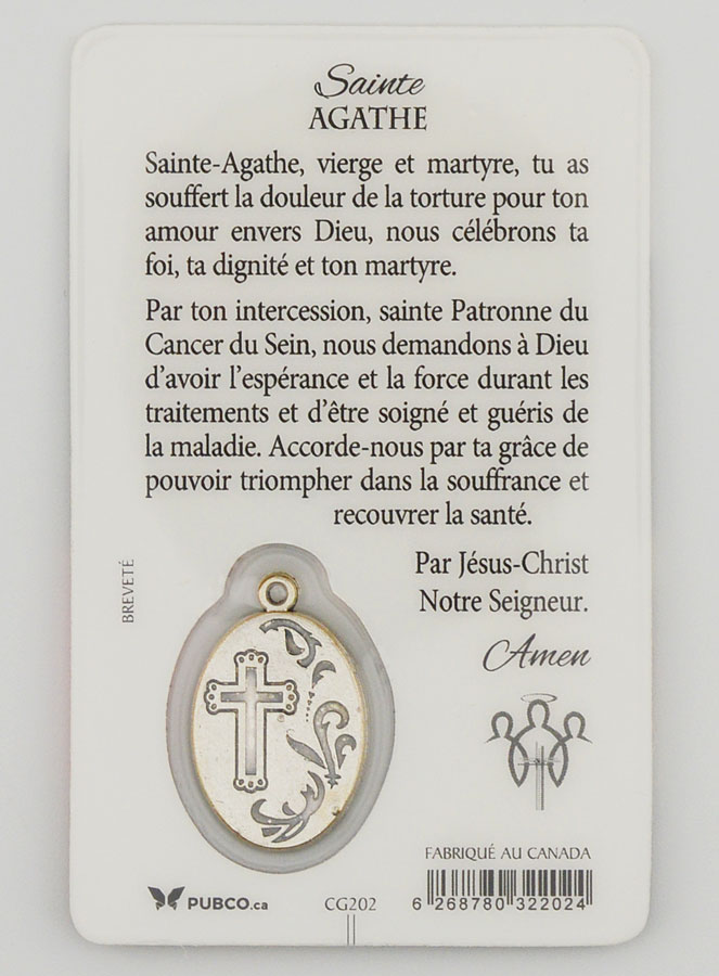 Carte de Prière et Médaille - Sainte Agathe (pic 4)