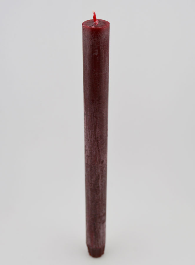 Bougie Teintée Masse 27cm - Rouge Velours (pic 2)