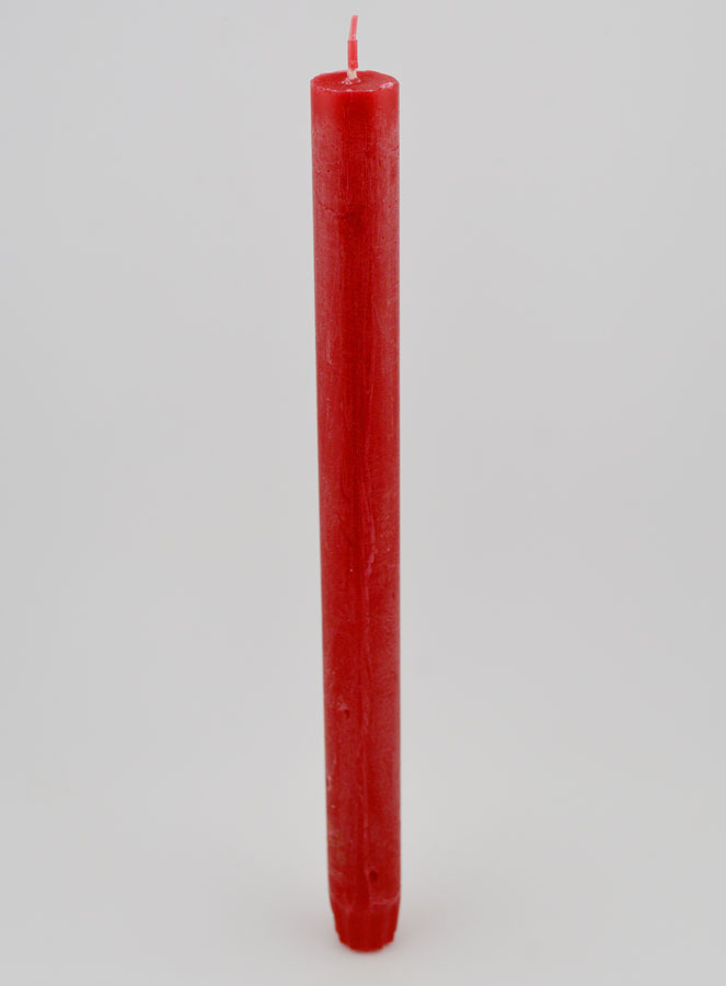 Bougie Teintée Masse 27cm - Rouge Carmin (pic 2)
