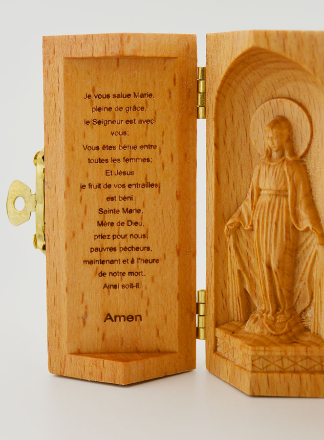 Triptyque en Bois Massif - Vierge Miraculeuse (pic 2)